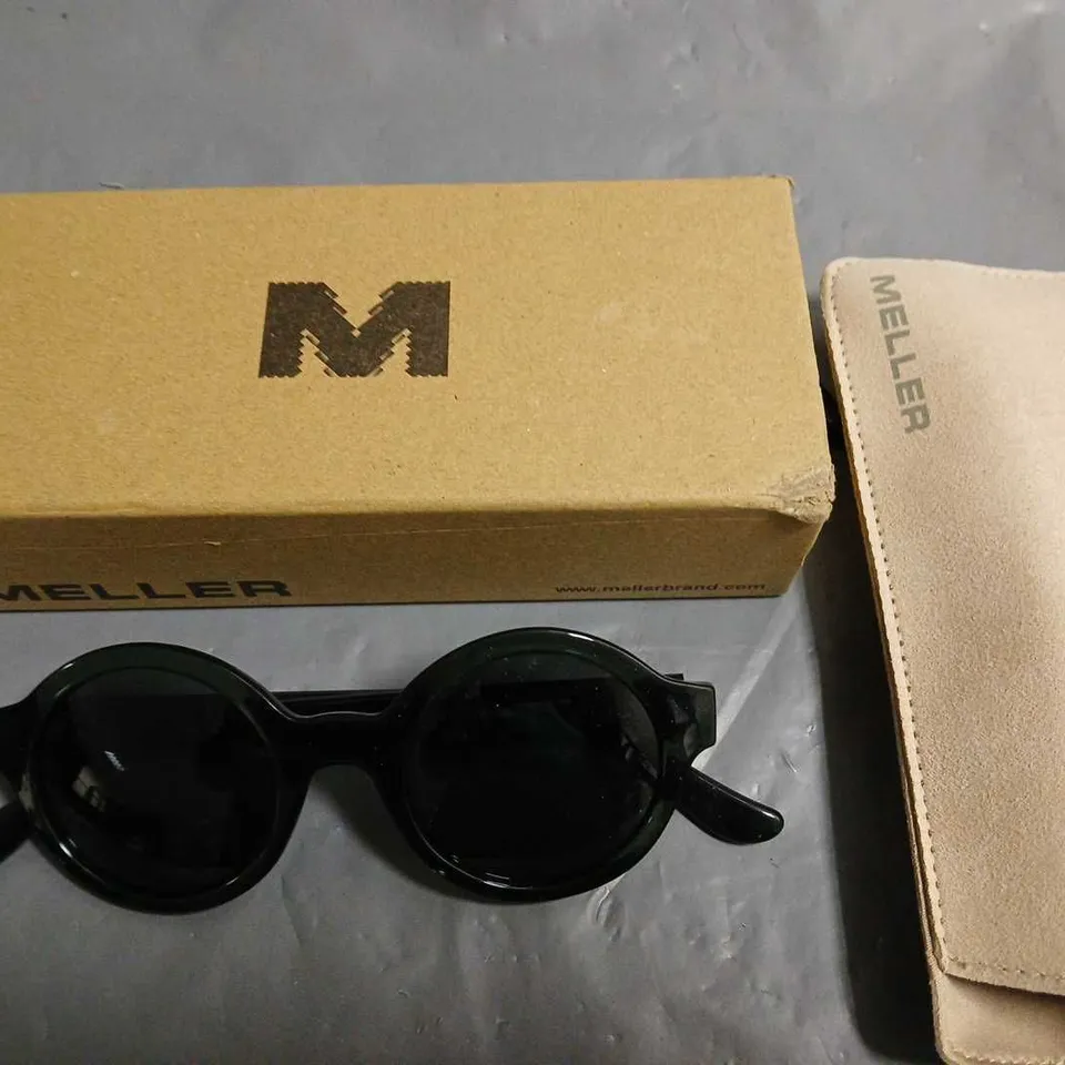 BOXED PAIR OF MELLER BLACK FRAMED GLASSES