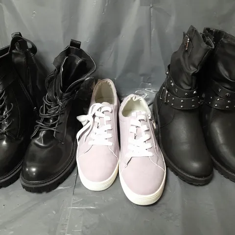 BOX OF APPROXIMATELY 10 ASSORTED PAIRS OF SHOES IN VARIOUS STYLES, COLOURS AND SIZES