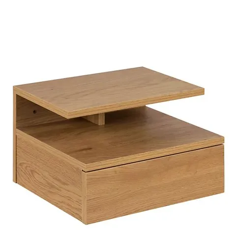 BOXED ASHLAN BEDSIDE TABLE WITH 1 DRAWER IN OAK (1 BOXED )