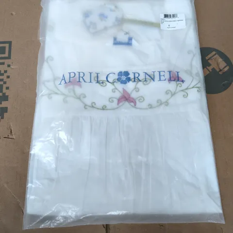 BAGGED APRIL CORNELL ART NOUVEAU EMBROIDER NIGHT DRESS IN WHITE MULTI - LARGE