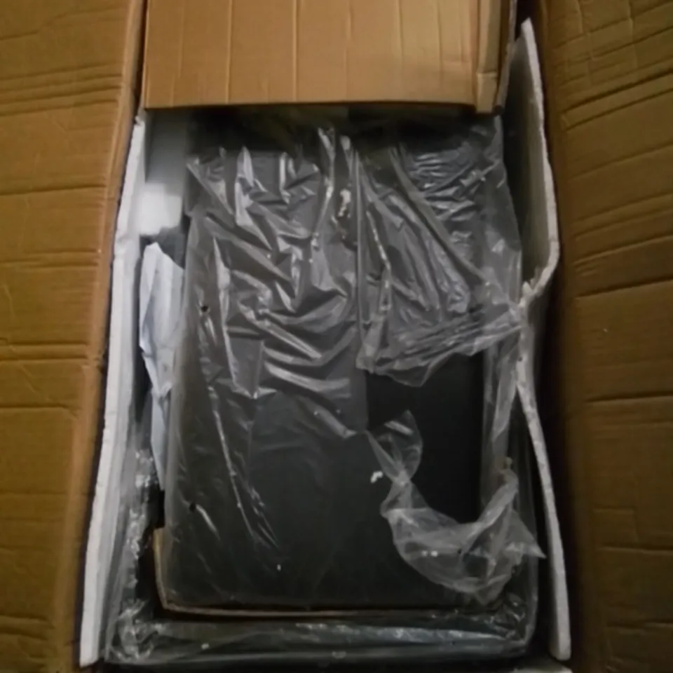 BOXED SET OF 2 LINED DINING CHAIRS IN BLACK PU  