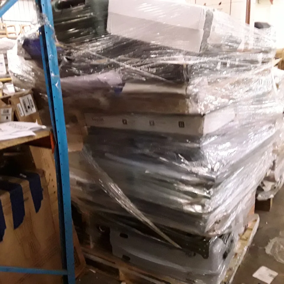 PALLET OF ASSORTED HOUSEHOLD GOODS AND PRODUCTS TO INCLUDES:SUITCASES,PADDED CAMPING CHAIRS,AIR FRYER