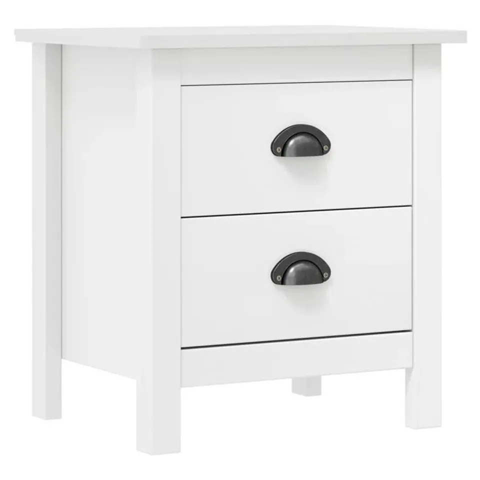 BOXED PERLEY SOLID WOOD BEDSIDE TABLE