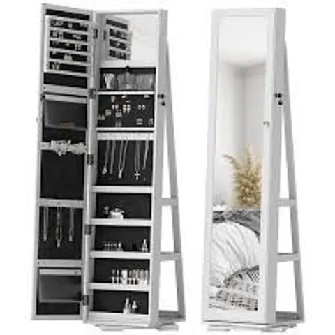 BOXED 360Β° SWIVEL JEWELLERY CABINET MIRROR