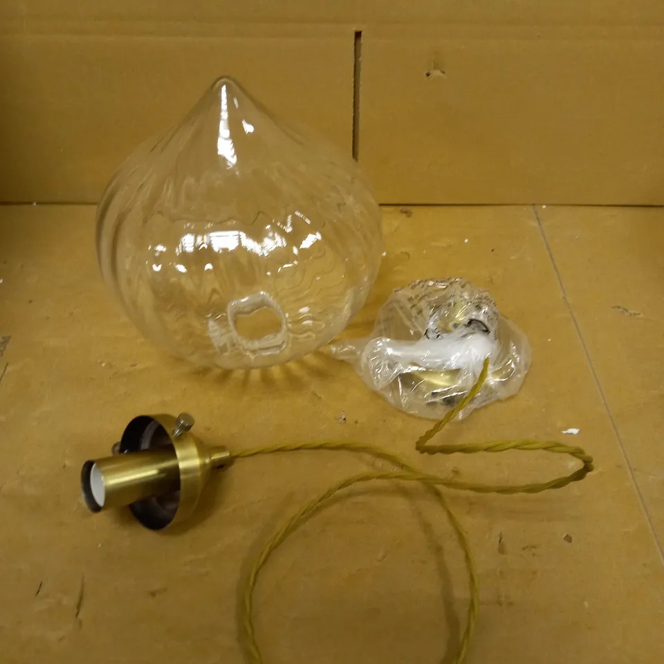 MYA 1-LIGHT SINGLE PENDANT ANTIQUE GLASS BRASS CEILING LIGHT