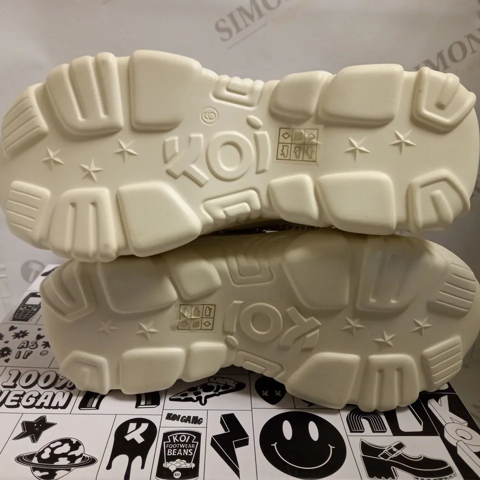 KOI VEGAN JINX WHITE MYSTIC CHARM TRAINERS - SIZE 6