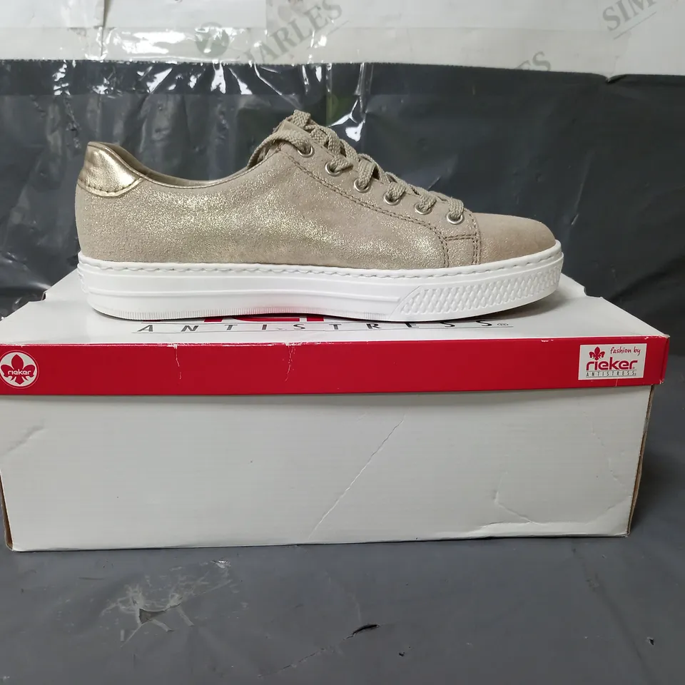 RIEKER ANTI-STRESS LACE UP PUMPS GOLD SIZE 6.5