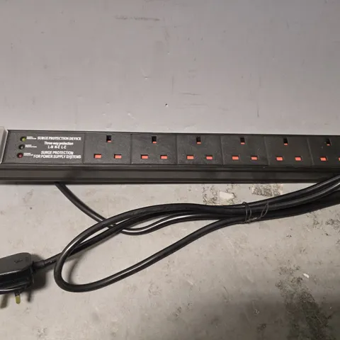 UNBRANDED BLACK SURGE PROTECTED EXTENSION LEAD WITH 6 PLUGS