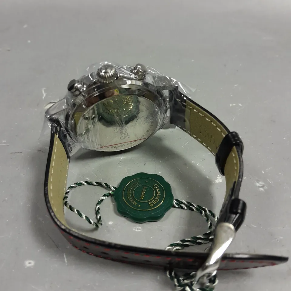 GAMAGES LONDON EXHIBITION RACER STEEL WATCH 