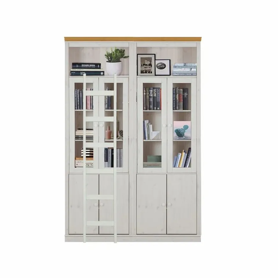 BOXED MELANDRA BOOKCASE - WHITE/HONEY 3 BOXES