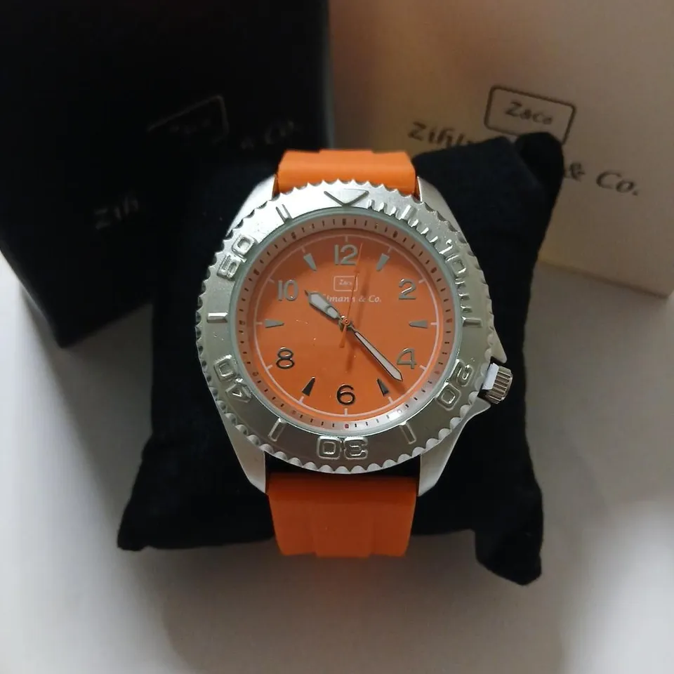 ZIHLMANN & CO. WRISTWATCH – ORANGE DIAL, SILICONE STRAP