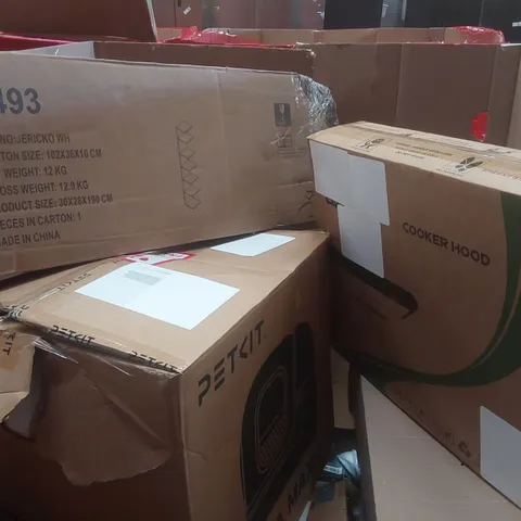 PALLET CONTAINING A VERY LARGE QUANTITY OF ASSORTED ITEMS INCLUDING: COOKER HOOD, SELF-CLEANING CAT LITTER BOX, SHELVES ECT