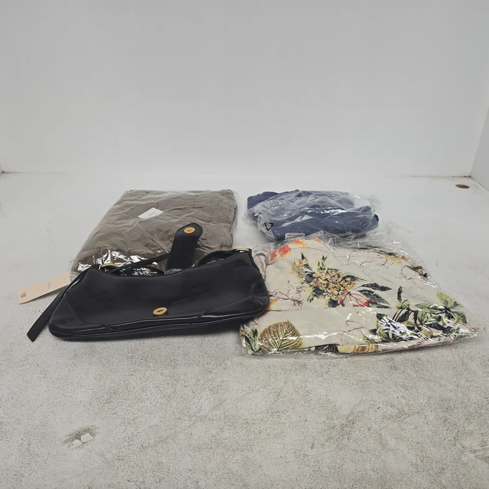 BOX OF APPROXIMATELY 30 ASSORTED CLOTHING ITEMS OF VARIOUS SIZES AND STYLES