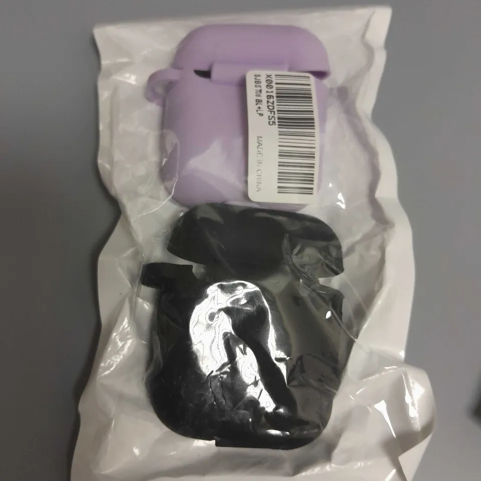 LOT OF 5 PAIRS OF PURPLE/BLACK AIRPOD CASE COVERS - SJBST06+LP