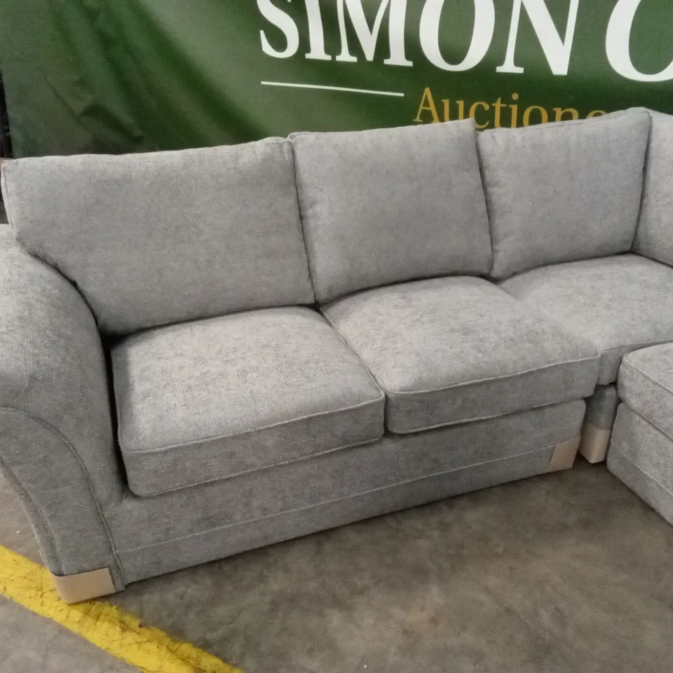 DURY CHUNKY WEAVE STANDARD BACK CORNER GROUP SOFA - GREY RRP £1149