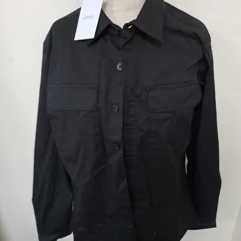 ARNE COTTON OVERSHIRT IN BLACK - M