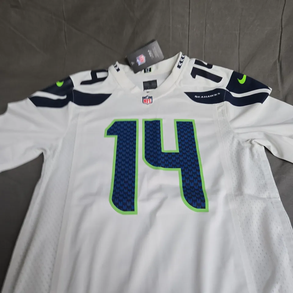 SEATTLE SEAHAWKS NIKE GAME ROAD JERSEY - METCALF 14 - SIZE S