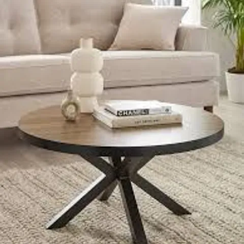 OSLO ROUND COFFEE TABLE – OAK/BLACK 