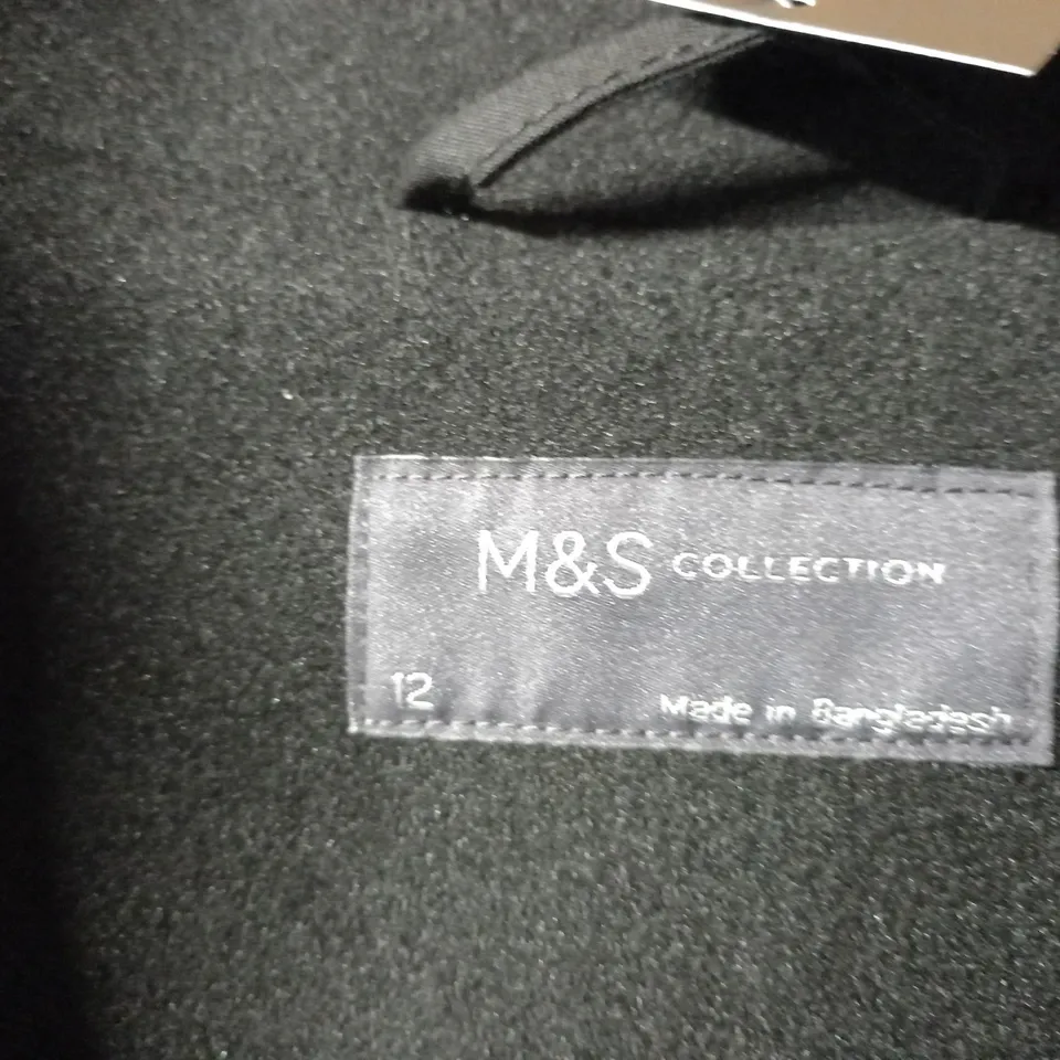 M&S COLLECTION BLACK BLAZER COAT - SIZE 12