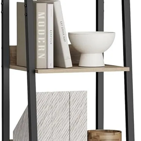 BOXED VASAGLE 5 TIER NARROW LADDER SHELF FOR HOME OFFICE - BROWN/BLACK