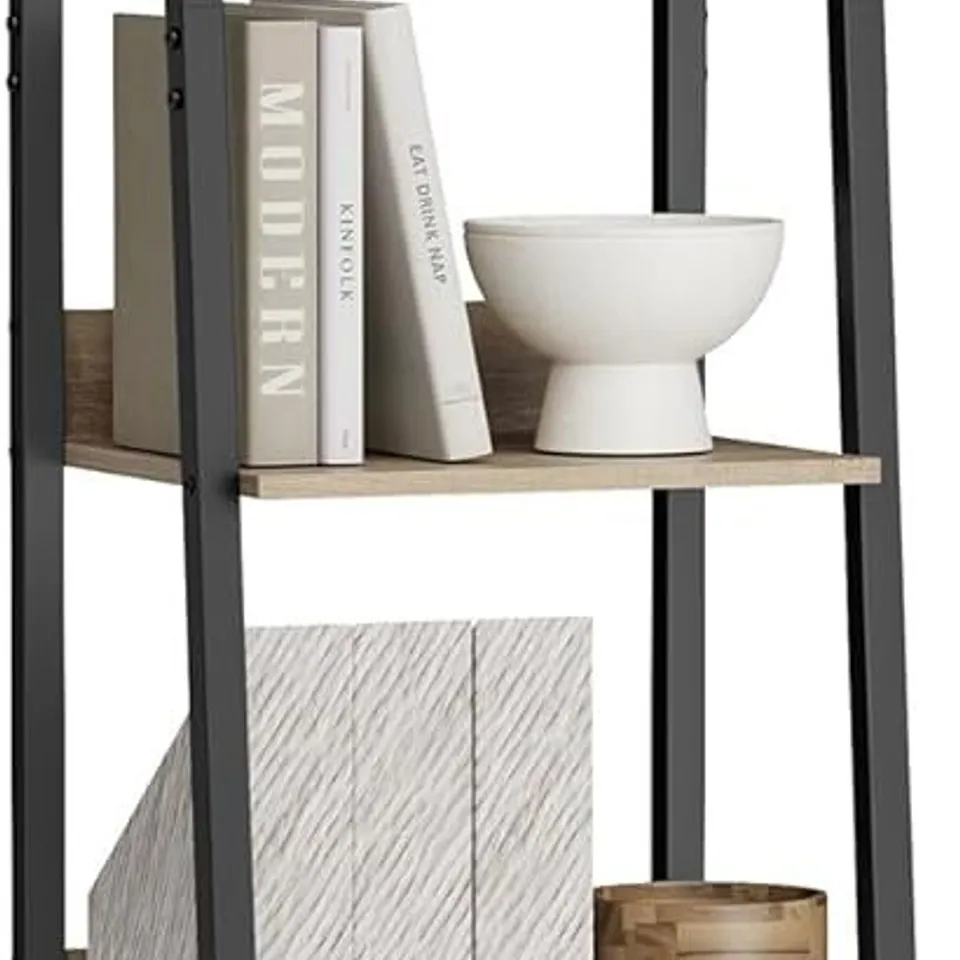 BOXED VASAGLE 5 TIER NARROW LADDER SHELF FOR HOME OFFICE - BROWN/BLACK