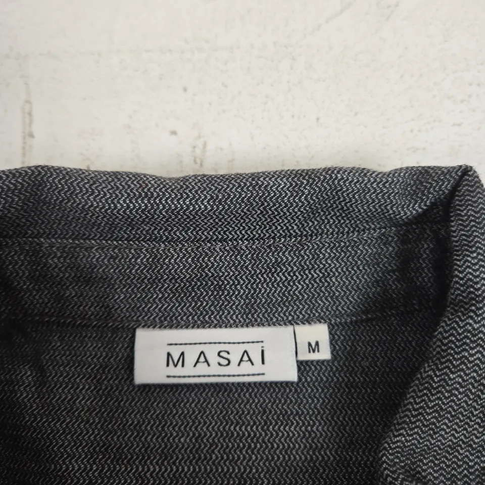 MASAI WOMEN'S DRESS - GREY HERRINGBONE, BUTTON-FRONT, SIZE M
