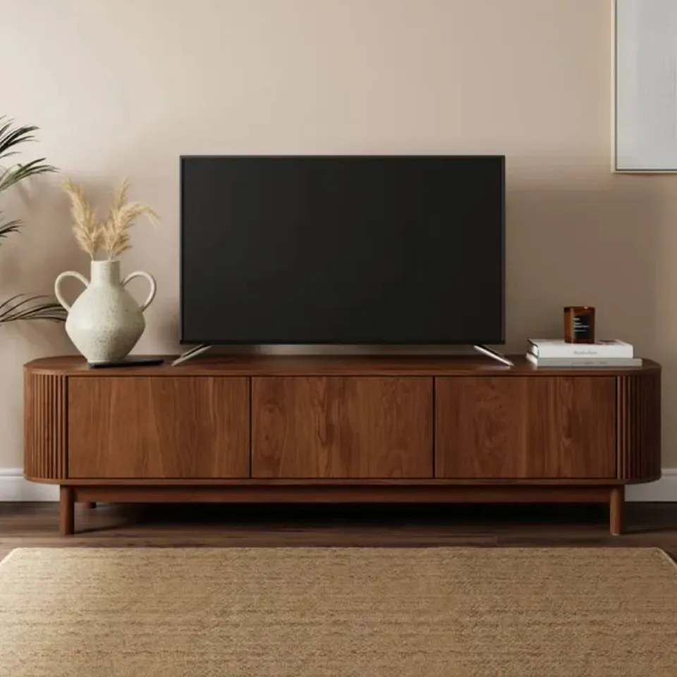 BOXED MATEO EXTRA WIDE TV UNIT FOR TVS UP TO 75" - WALNUT (1 BOX)