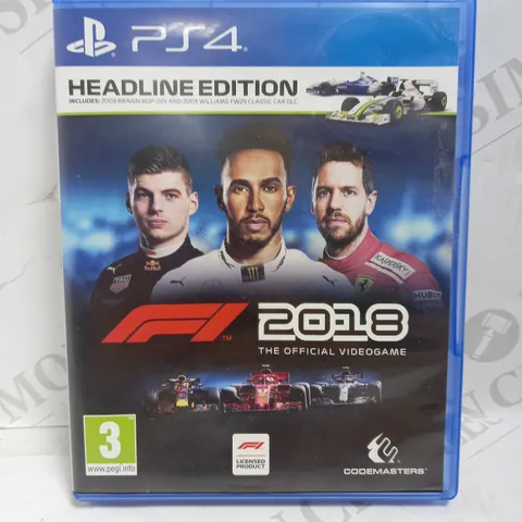 F1 2018 HEADLINE EDITION PLAYSTATION 4 GAME