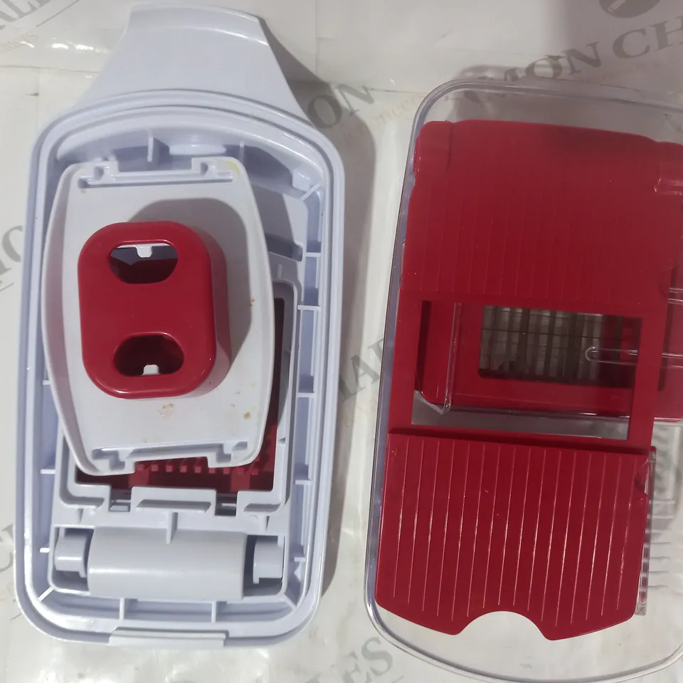 BOXED COOK'S ESSENTIALS CHOPPER 8 SLICE & DICE BLADES IN RED