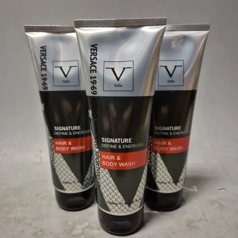 APPROX 12 X 250ML VERSACE ITALIA SIGNATURE HAIR & BODY WASH 