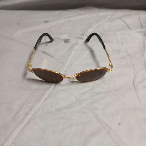 STING AVIATOR SUNGLASSES – GOLD-TONE FRAME, BROWN LENSES