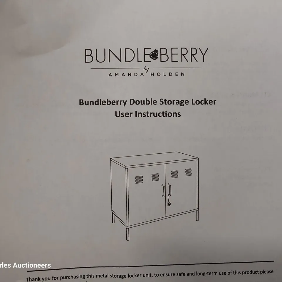 BOXED BUNDLEBERRY BY AMANDA HOLDEN GREEN METAL DOUBLE DOOR LOCKER