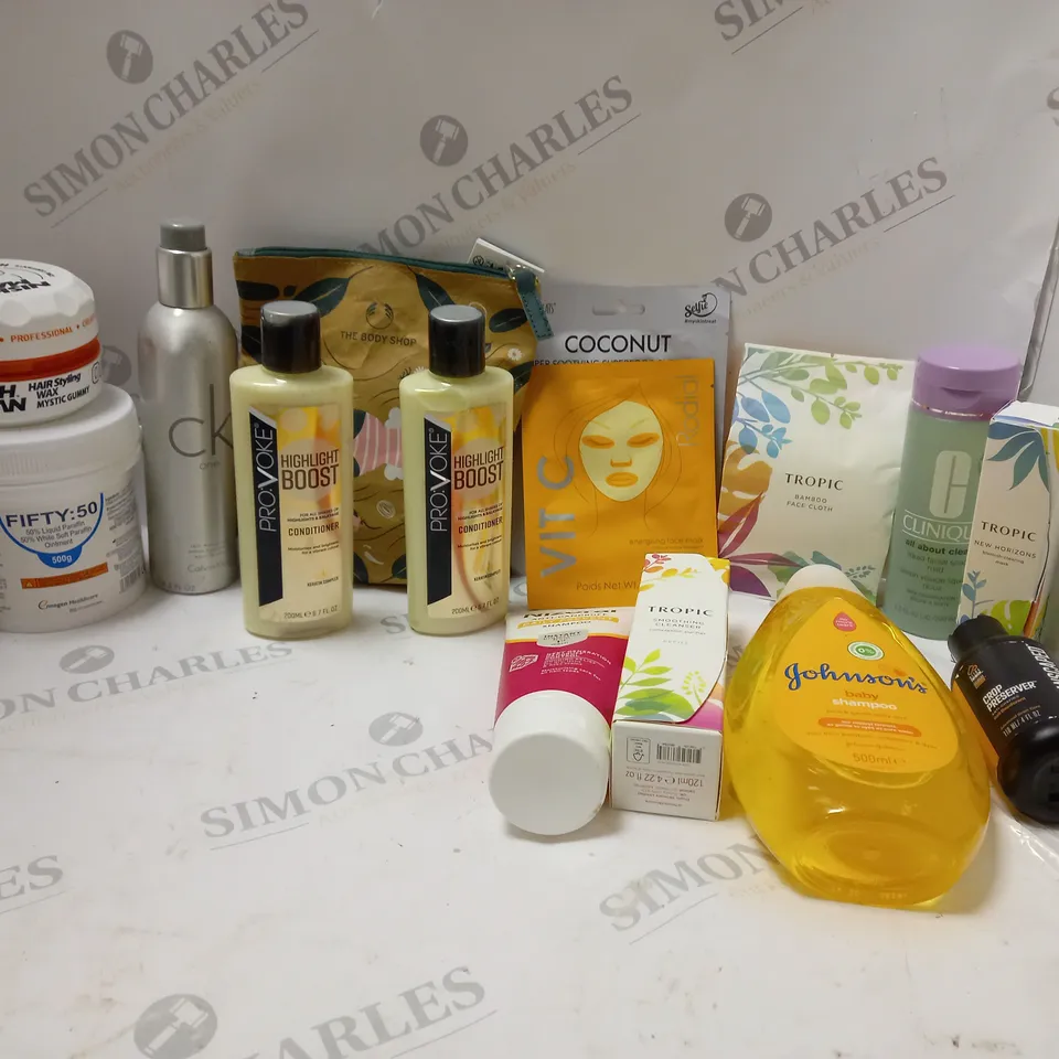 LOT OF HOUSEHOLD ITEMS TO INCLUDE HAIR STYING WAX, ETC