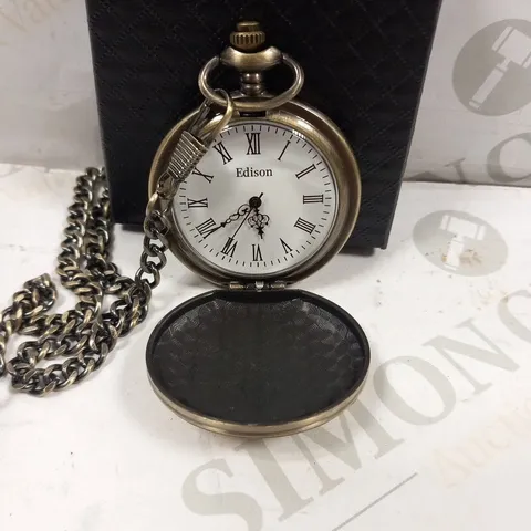 MENS EDISON POCKET WATCH WITH CHAIN 