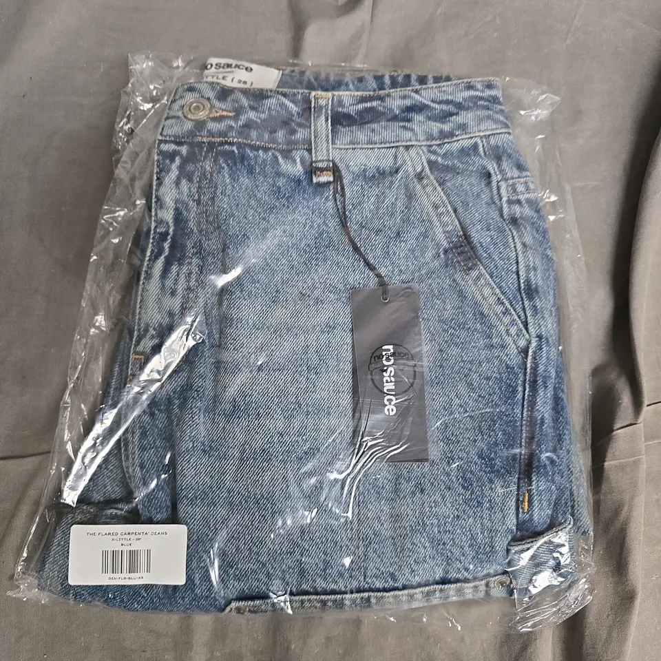 BAGGED NO SAUCE THE FLARED THE CARPENTA JEANS IN BLUE - XS 28"