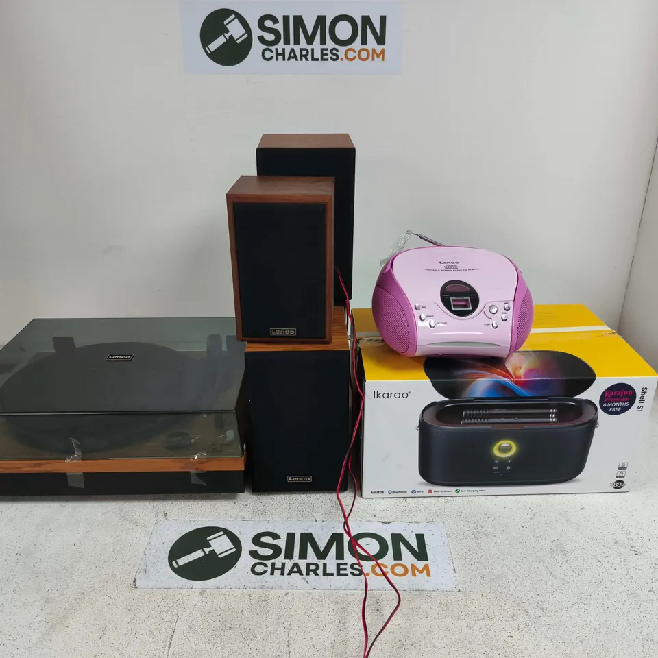 LOT OF 10 ASSORTED AUDIO ITEMS TO INCLUDE VARIOUS LENCO TURNTABLES, CD-PLAYER AND IKARAO SHELL S1