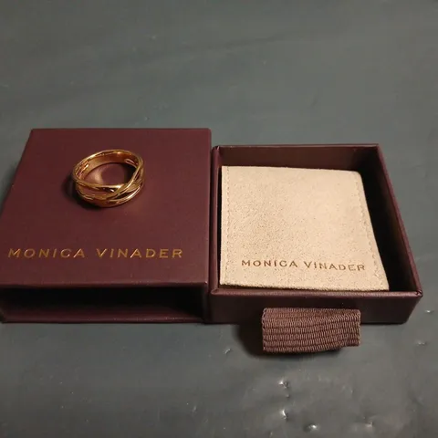 MONICA VINADER GOLD-TONE TRIPLE-BAND RING - 925 STAMP