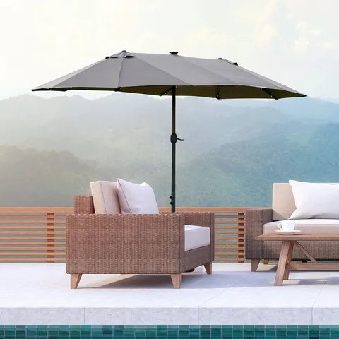 BAGGED ICARUS 4.4M X 2.6M RECTANGULAR TRADITIONAL PARASOL - GREY (1 ITEM)