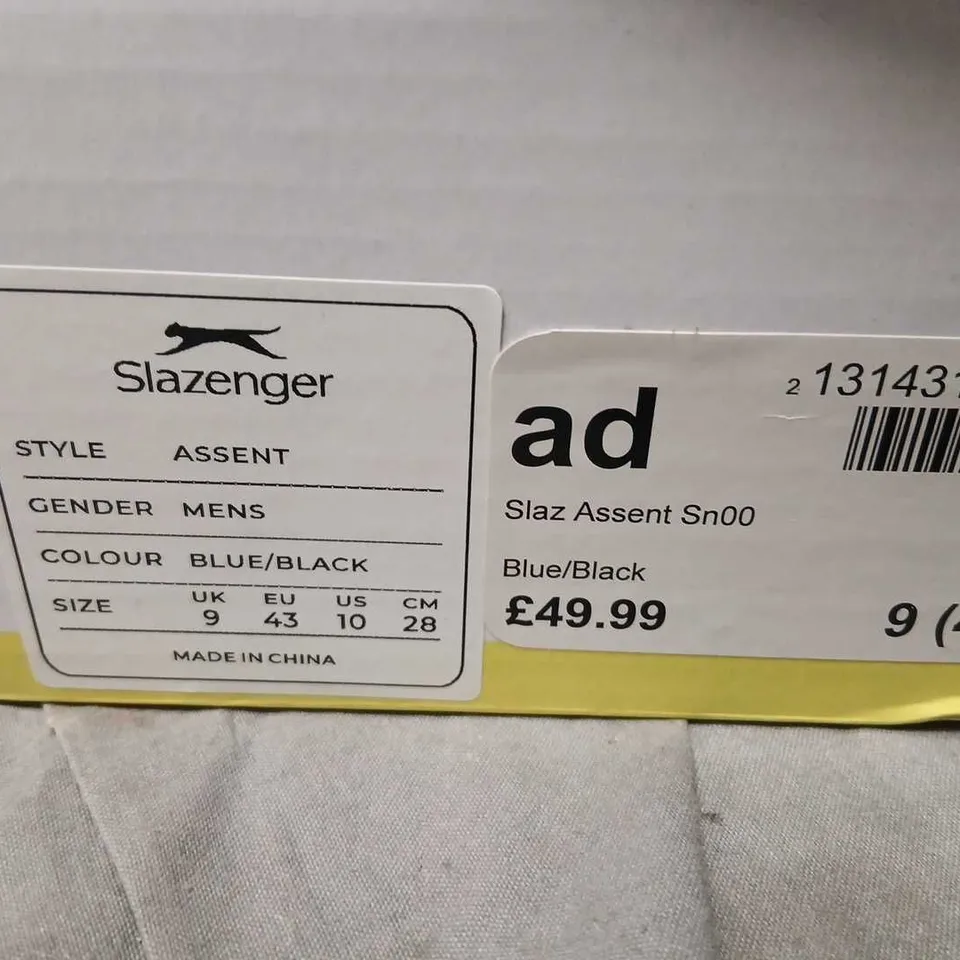 SLAZENGER MEN'S RUNNING SHOES – BLUE/BLACK, UK 9 (EU 43)