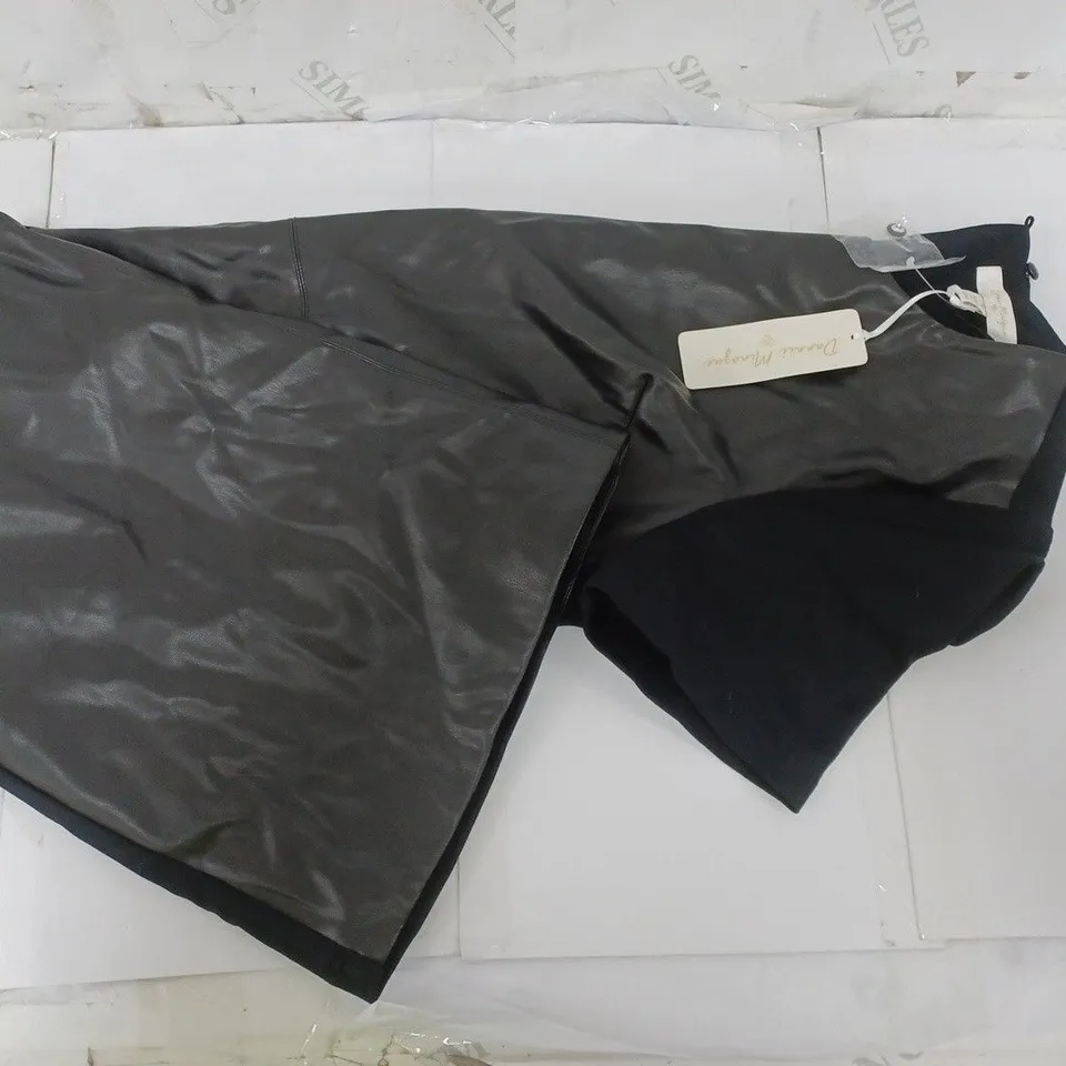 DANNII MINOGUE MIDI FAUX LEATHER DRESS IN BLACK SIZE 10