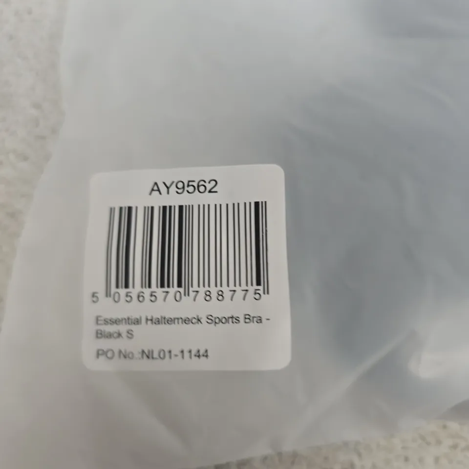 BAGGED AYBL ESSENTIAL HALTERNECK SPORTS BRA – BLACK, SIZE S