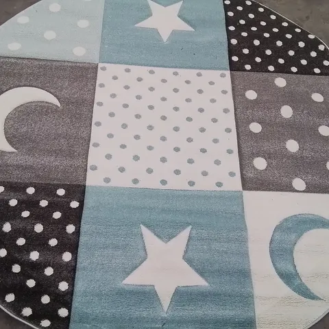 PACO HOME COSMO 340 RUG IN BLUE - 200CM ROUND