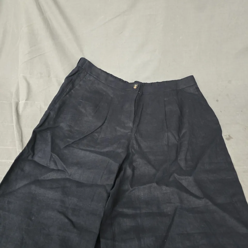 BODEN WOMEN'S NAVY TROUSERS WITH PINK WAISTBAND TRIM – UK 18L