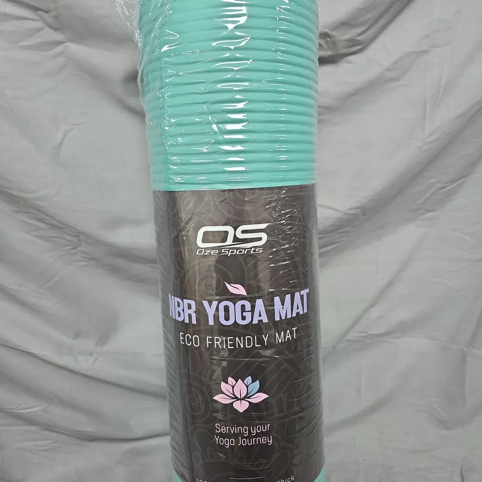 OS NBR YOGA MAT – ECO FRIENDLY, 183 CM X 61 CM X 10 MM, TURQUOISE