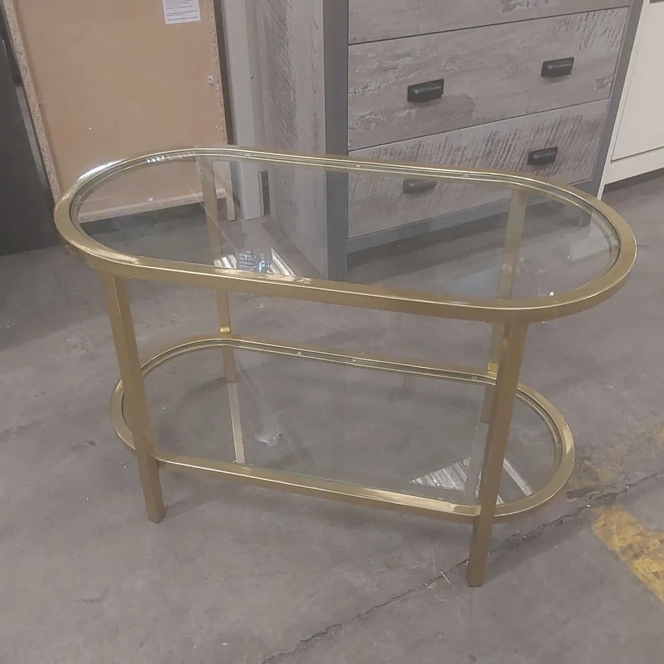 DESIGNER SOFIA GOLD LONG SIDE TABLE