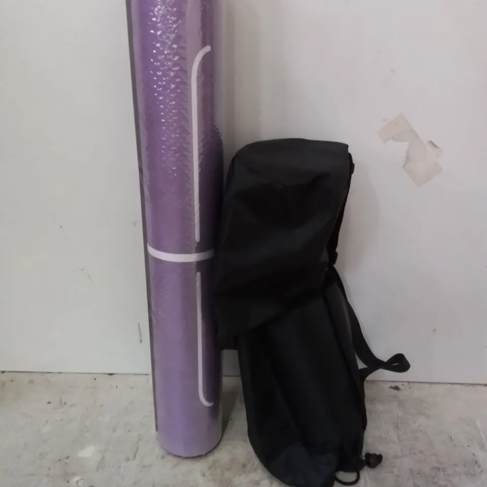 AS NEW BOXED AMAZON BASICS RUBBER & SUEDE YOGA MAT, PURPLE 