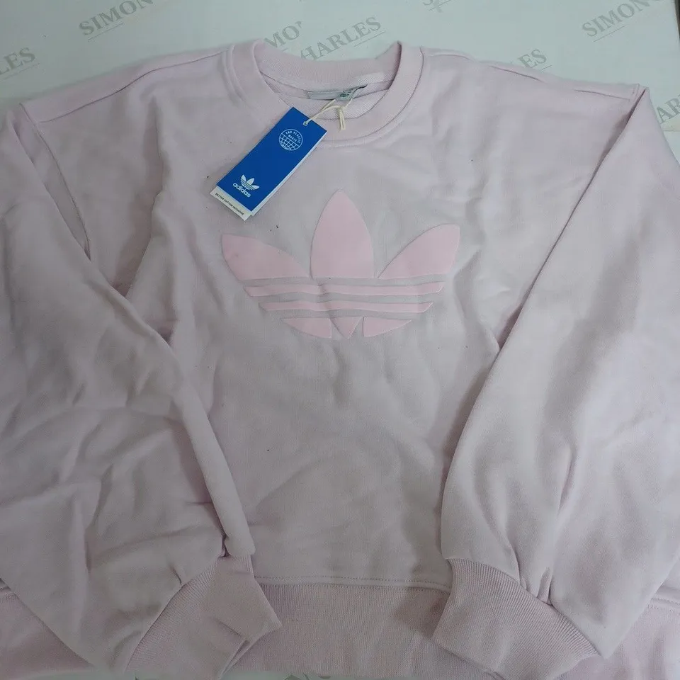 ADIDAS PINK LARGE LOGO JUMPER - UK 8