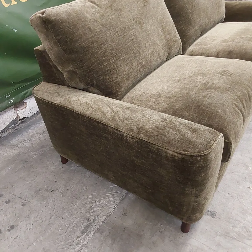 DESIGNER ASTRID LARGE FABRIC UPHOLSTERED SOFA - OLIVE