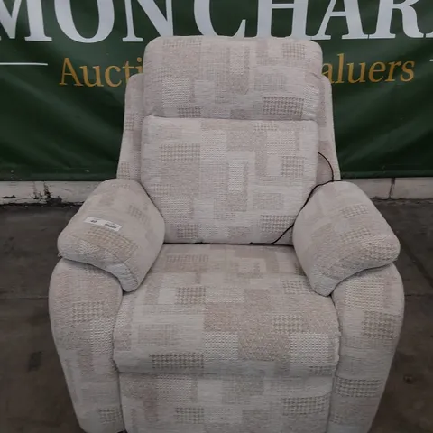 QUALITY BRITISH DESIGNER G PLAN KINGSBURY POWER RECLINING EASY CHAIR LYDIA BLUSH FABRIC