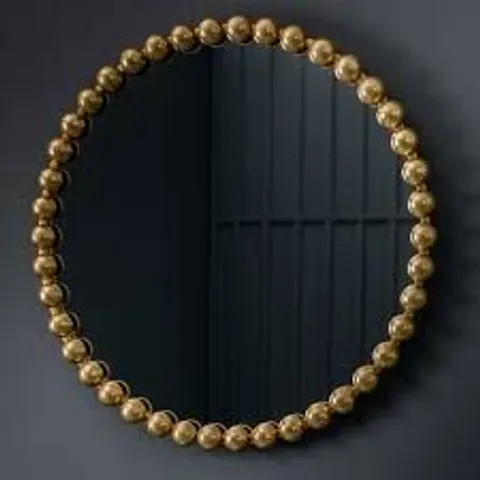 BOXED GALLERY CERETTI ROUND MIRROR, 80 x 80cm, GOLD (1 BOX)